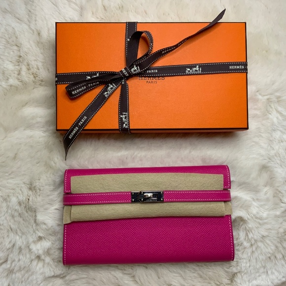 Hermes Handbags - ❌SOLD❌Hermes Kelly Long Wallet Money Holder Rose Tyrien Pink Palladium Hardware